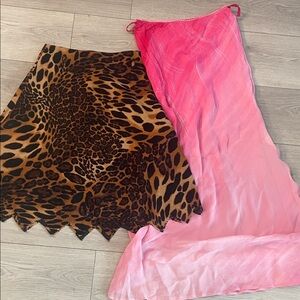 Leopard Print Skirt and Pink Ombre Skirt
